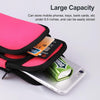 For Smart Phones Below 6.0 inch Zipper Double Pocket Multi Function Sports Arm Bag with Earphone Hole(Black)