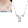 Women Fashion S925 Sterling Silver English Alphabet Pendant Necklace, Style:Y