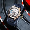 Ochstin 7229 Multifunctional Business Leather Wrist Wrist Waterproof Luminous Quartz Watch(Black+Black)