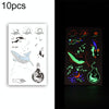 10 PCS Waterproof Color Luminous Tattoo Sticker Face Sticker(EX-021)