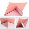 Multi-folding Shockproof TPU Protective Case for iPad 9.7 (2018) / 9.7 (2017) / air / air2, with Holder & Pen Slot(Pink)