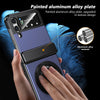 For Samsung Galaxy Z Flip3 Gold Medal Rotating Folding Series Ring Holder Phone Case(Blue)
