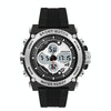 SANDA 3107 Dual Digital Display Luminous Alarm Clock Men Outdoor Sports Electronic Watch(Black Silver)