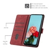 For Samsung Galaxy A56 5G Skin Feel Stripe Pattern Leather Phone Case with Long Lanyard(Red)