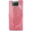 For Asus Zenfone 7 Pro ZS671KS Butterfly Love Flower Embossed Horizontal Flip Leather Case with Bracket / Card Slot / Wallet / Lanyard(Pink)