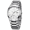 CURREN 8106 Fashion Business Calendar Waterproof Full Steel Quartz Watch(white case white face)