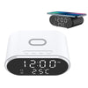 15W LED Mirror Wireless Charger Desktop Multifunctional Mini Clock(Black)