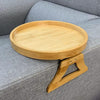 25cm Foldable Sofa Round Tray Home Couch Armrest Pallet, Style: Pine Wood