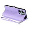 For Redmi Note 13 Pro 4G Global Wallet Multi-card Slot Leather Phone Case with Lanyard(Purple)