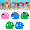 Children Cartoon Dinosaur Comfortable Silicone Swimming Cap(Pink)