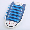 12 PCS / Set Creative Unisex Women Men Athletic Running No Tie Shoelaces Elastic Silicone Shoe Lace for All Sneakers(Blue)