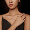 MSN002 Sterling Silver S925 White Gold Plated Sparkling Moissanite Pendant Necklace