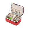 HN-001 PU Portable Ring Earring Necklace Jewelry Storage Box(Red)