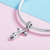 S925 Sterling Silver Sticky Cat DIY Bracelet Charm, Style:Pendant+Chain
