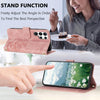 For Samsung Galaxy S22 Ultra 5G Tulips Embossed Leather Phone Case with Lanyard(Pink)