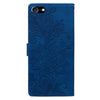 For iPhone 6 / 7 / SE 2022 Lace Floral Embossed Magnetic Buckle Leather Phone Case(Blue)