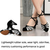Soft Bottom Female Latin Dance Shoes Summer Sandals, Size: 38(5cm Black Silver)