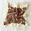 Red Ethnic Style Retro Tassel Square Scarf Flower Pattern Headscarf Scarf, Size:90 x 90cm