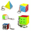 2 PCS Mini Keychain Magic Cube Decompression Toy Third-order Keychain Flat Version