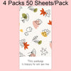 4 Packs 50 Sheets/Pack  Green Leaf Rectangular Stickers Gift Box Sealing Stickers(A2)