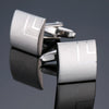 Laser Metal Brass Men Shirt Cufflinks, Color: Silver laser