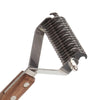 Large Walnut & Stainless Steel Pet Comb for De-shedding & Grooming