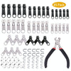 85pcs Top Cutting Pliers  Zinc Alloy Painted Nylon Zipper Puller Set For Clothing Tent Install