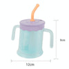 Baby Drink Cup Slant Mouth Mug Children Drinking Straw Water Cup(Red)