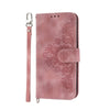 For Samsung Galaxy A26 5G Skin Feel Flowers Embossed Wallet Leather Phone Case(Pink)