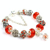 Ladies Crown Colorful Crystal Beaded Bracelet Handmade Glass Bead Bracelet Length: 21cm(DZ31)