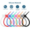 100pcs /Pack Silicone Ties Multi-Use Food Bag Clip Data Cable Winder Organizer 15cm(White)