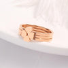 3 In 1 Titanium Steel Peach Heart Combination Four-Leaf Clover Couple Ring, Size: US Size 5(Rose Gold)