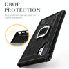 For Galaxy Note 10+ Carbon Fiber Protective Case with 360 Degree Rotating Ring Holder(Black)