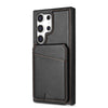 For Samsung Galaxy S23 Ultra 5G Skin Feel Detachable Card Bag Magsafe Phone Case(Black)