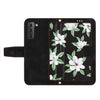 For Samsung Galaxy S22 5G Floral Pattern Leather Phone Case with Lanyard(Black)