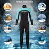 DIVESTAR 3mm Women One-piece Wetsuit Long-sleeved Warm Surfing and Snorkeling Clothes, Size: S(Black Blue)