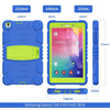 For Samsung Galaxy Tab A8.0 2019 T290 3-Layer Protection Screen Frame + PC + Silicone Shockproof Combination Case with Holder(Blue+Lime)