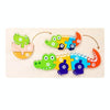 Wooden Animal Growth Process Evolution 3D Jigsaw Puzzle Toy Early Education Building Blocks(Crocodile)