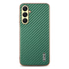 For Samsung Galaxy A26 5G AZNS Electroplated Edge Carbon Fiber Texture Phone Case(Green)