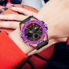 SANDA Dual Digital Display Luminous Stopwatch Chronograph Alarm Clock Men Quartz Sports Watch(739 Symphony Purple)
