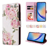 For Samsung Galaxy A35 5G Bronzing Painting RFID Leather Phone Case(Rose Flower)