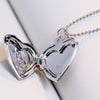DIY Heart-shaped Photo Frame Memory Locket Pendant Necklace Jewelry(silver)