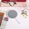 Simple Handheld HD Cosmetic Mirror Portable Handle Mirror, Style: Round White