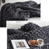 Fashion Handmade Knitted Wool Blanket, Size:130X160cm(Grey)