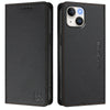 For iPhone 13 mini RC01 Dual-Folded Magnetic Suction RFID Leather Phone Case(Black)