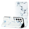 For Samsung Galaxy S25 Ultra 5G Colored Drawing Marble Pattern Leather Phone Case(White Marble)