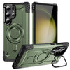For Samsung Galaxy S23 Ultra 5G Lens Holder MagSafe Phone Case(Army Green)