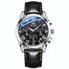 OLEVS 2871 Men Multifunctional Sports Chronograph Luminous Quartz Watch(Black + Silver)