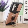For Samsung Galaxy A16 5G / 4G Camera Shield Card Slot PC Hybrid TPU Phone Case(Rose Gold)