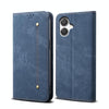 For Samsung Galaxy A06 5G Denim Texture Casual Style Horizontal Flip Leather Case(Blue)